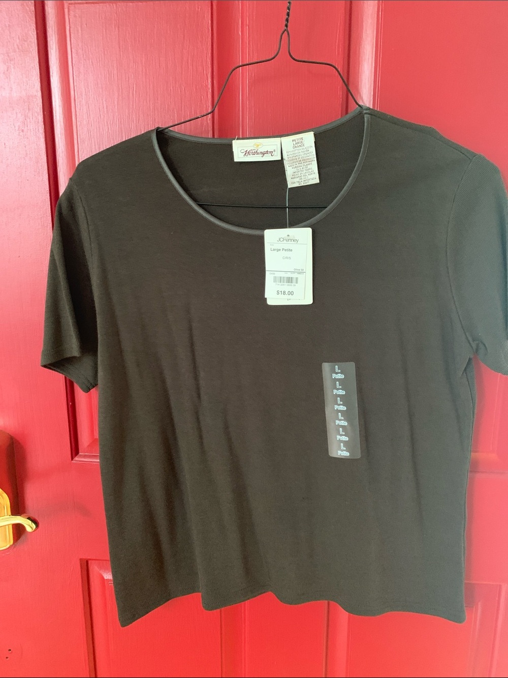 New Worthington Black Short-Sleeve Scoop Neck Tee
